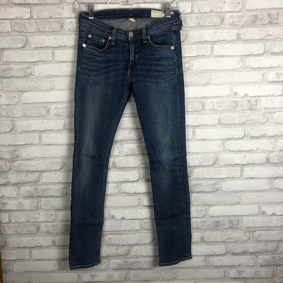 Rag & Bone Revolve Capri Dark Wash Skinny Jeans 27 - Picture 2 of 7
